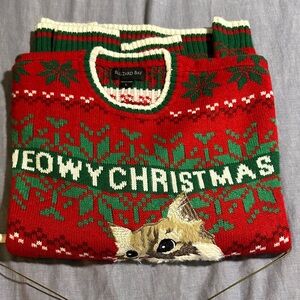 Blizzard Bay Red "Meowy Christmas" Cat Holiday Sweater